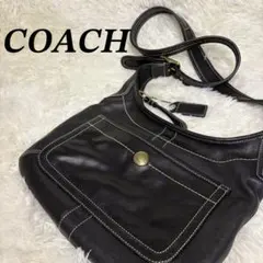 ✨美品✨COACH コーチ ショルダーバッグ オールレザー　黒　10746