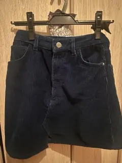 ZARA コーデュロイミニスカート　ネイビー