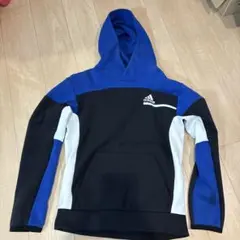 adidas フード付きパーカー L 黒/青/白