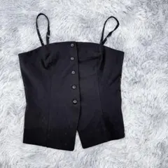 『GU』ジーユー　キャミソール　トップス　ボタンフロント　ノーカラー