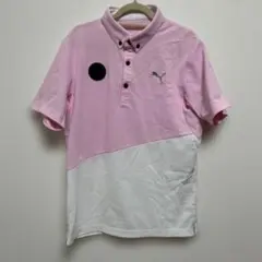 プーマゴルフ PUMA GOLF ポロシャツ ピンク×白 ゴルフウェア S
