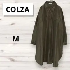 ❣️コルザ❣️シャツ 長袖 ブラウス ロング丈 ワンピース ゆったり カーキ M