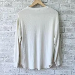 【美品】Honeys 白　ロングTシャツ　春秋用　Lサイズ　きれいめのサムネイル