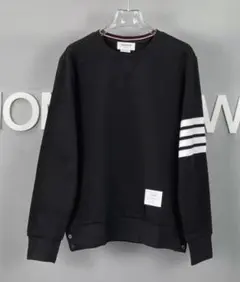 THOM BROWNE ブラック ストライプスウェット
