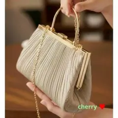 ゴールド プリーツ パーティーバッグ 2WAY ラメ キラキラ 卒業式