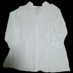 美品 mystic ミスティック コットンレース チュニック ブラウス 白 F