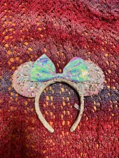 ミッキー耳型カチューシャ（リボン付き）