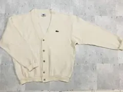 美品　サイズ5 LACOSTE ラコステ　綿カーディガン　オフホワイト
