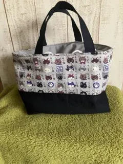 新品 倉敷屋 インディゴ マチ付 ランチバッグ おやすみ猫 ねこ ネコ 
