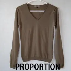 PROPORTION（プロポーション）Ｖネックニット カーキ