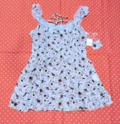 レストローズ　水色花柄ノースリーブトップス　新品タグ付き