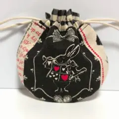 不思議の国のアリス④ ミニミニ まんまる 巾着　ハンドメイド