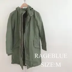 【美品】 RAGEBLUE メンズ モッズコート ミリタリーコート ロングコート