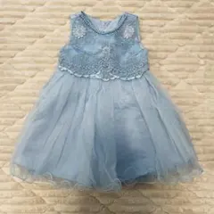 水色刺繍ベビードレス 約80cm