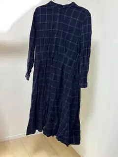 チェック柄 ロングワンピース