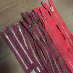 YKK ファスナー まとめ売り レッド ボルドー 23本セット