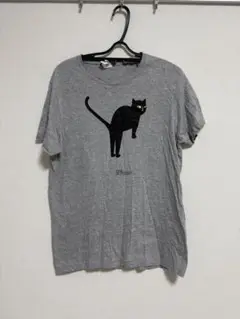 コロッセオ土産　半袖Tシャツ グレー 猫デザイン