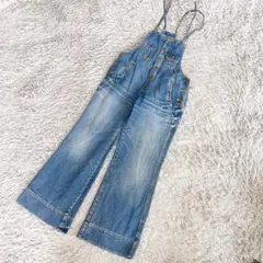 TMT ティーエムティー　デニムオーバーオール　サロペット　ワイドレグ　ブルー