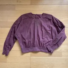 【格安】刺繍入り 長袖ブラウス パープルのサムネイル