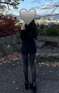 黒 ミニワンピース ニットワンピース オフショル 肩出し