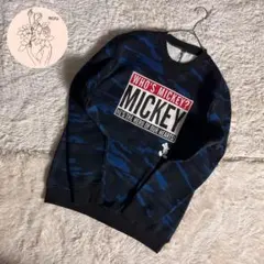 ディズニー ミッキー スゥエットトレーナー 迷彩 プリント 裏起毛 美濃屋 LL