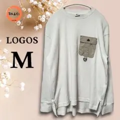 ロゴス　メンズ　ワッフル長袖トップス　ベージュ系　Mサイズのサムネイル