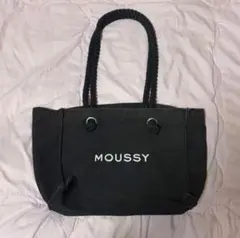 moussy マウジー トートバッグ キャンバス ロープハンドル 黒 ブラック