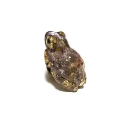 【紫金の福蛙】スーパーセブン×ゴールドホイル /天然石/レジン/ピンバッジ