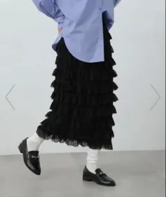 【新品タグ付】N. Natural Beauty Basic* フリルスカート黒