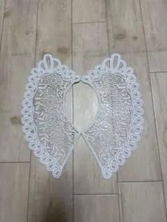 ユ*パ様 ホワイト レース つけ襟 フラワーモチーフ