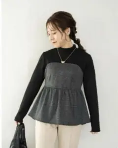 【新品未使用】tal by yumi ビスチェ風プルオーバー黒 Mサイズ