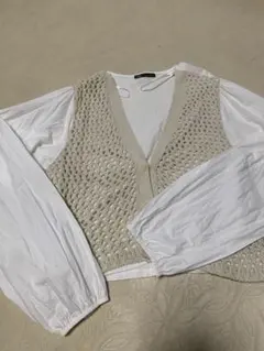 ZARA 長袖デザインシャツブラウス