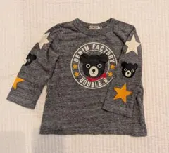 80cmDOUBLE.B クマプリント長袖Tシャツ