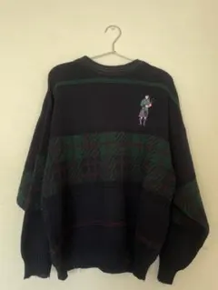 古着　C&A バグパイプ刺繍オーバーサイズニット