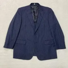 大きいサイズ(2XL相当) テーラードジャケット　ネイビーストライプ