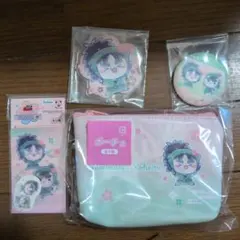 忍たま アクスタ フリューくじ 桜もちぴこ ポーチ 缶バッジ カード 七松小平太
