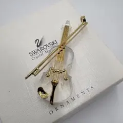 極美品 箱 スワロフスキー バイオリン オーナメント 廃盤 クリスタル ゴールド