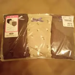 マタニティショーツ 3枚組 M-L 花柄刺繍