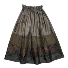 620 ⿻　大島紬・7マルキ本場大島紬・紬リメイクロングスカート