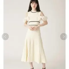 LILY BROWN　2WAYフリルドッキングニットワンピース