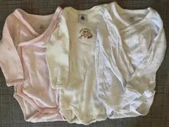 ★プチバトー★ 長袖 ボディスーツ ロンパース 3枚セット