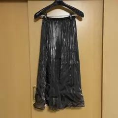 プリーツスカート チュールスカート　黒　ロング