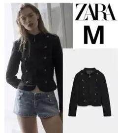 完売品 ZARA ボタン付きフィットブレザーSサイズ新品タグ付き ZARA - ZARA ボタン留めストレートフィットブレザー Sサイズ オレンジ