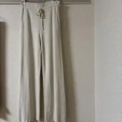 UNIQLO ウォッシャブルニットリブパンツ　L ナチュラル