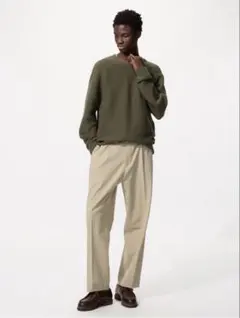 ユニクロ　UNIQLO タックワイドパンツ　M ベージュ