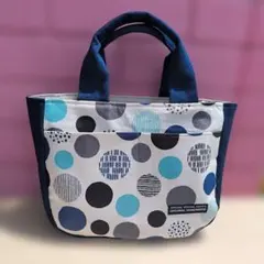 ハンドメイド 北欧風ドット柄ラウンドトートバック