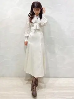 美品　anuans ポロニットドッキングワンピース　渡辺美優紀さま着用 anuans ポロニットドッキングワンピース 渡辺美優紀さま着用