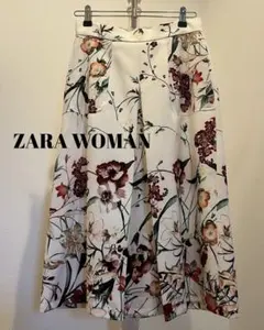 ★新品２.２万！ZARA ザラ フラワー柄 美シルエット フレアスカート