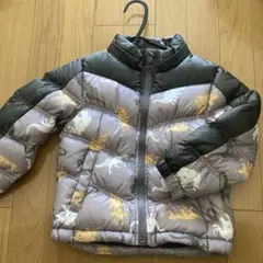 恐竜柄　中綿コート ジップアップ グレー系