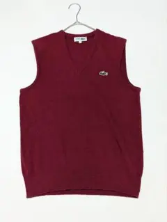CHEMISE LACOSTE ニットベスト ボルドー サイズ3 S相当